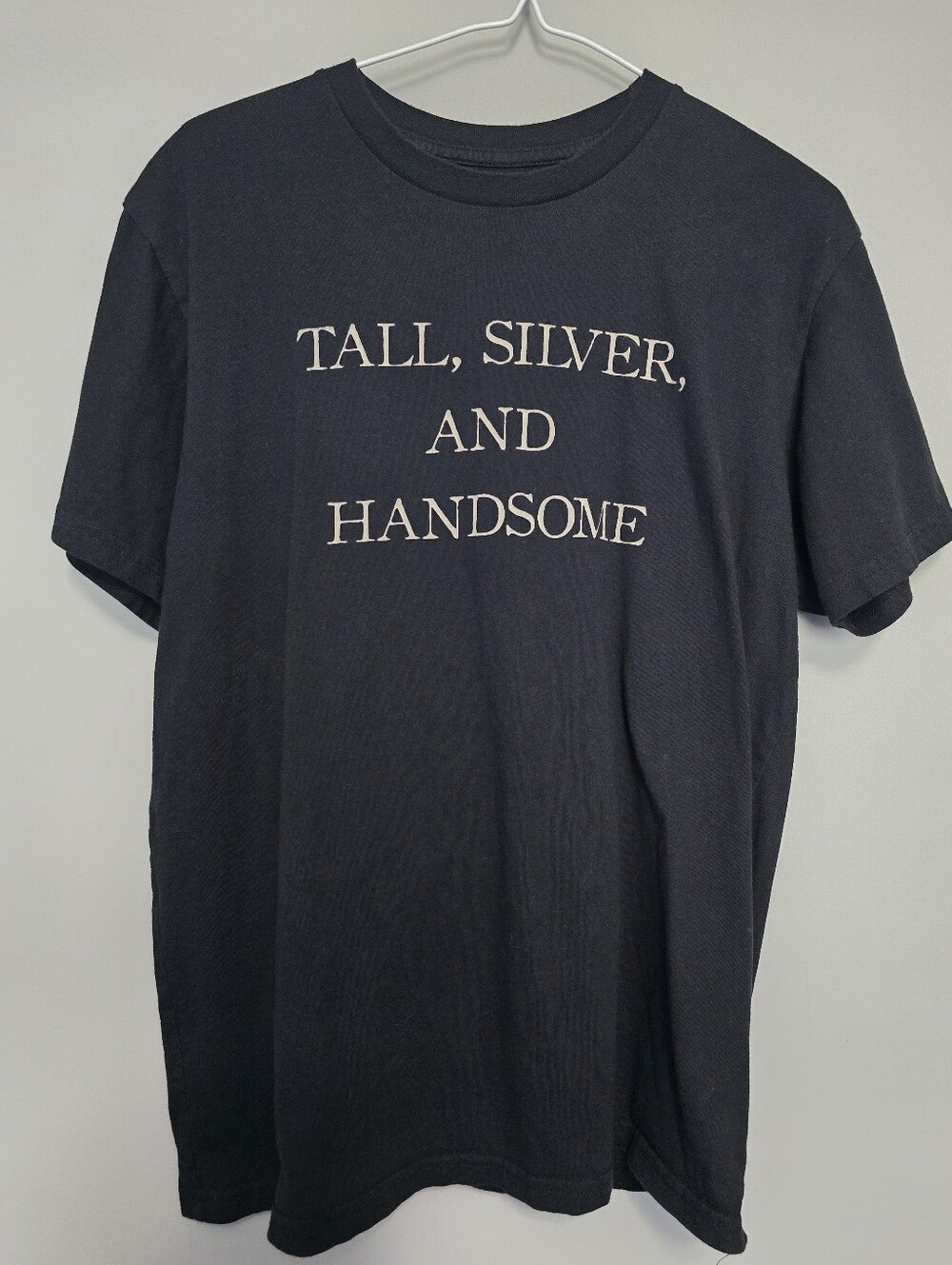 Sheehan & Co. Graphic Crew Neck- Black - "Tall, Silver and Handsome" Size Large